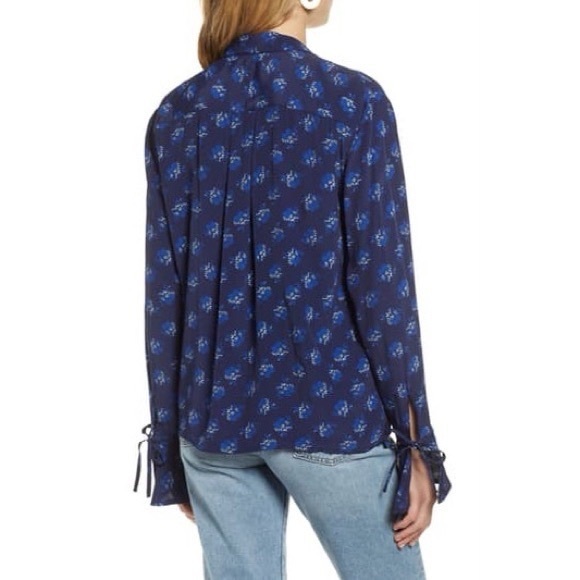 Treasure &Bond Tie Front Long Sleeve Shirt - Picture 2 of 13